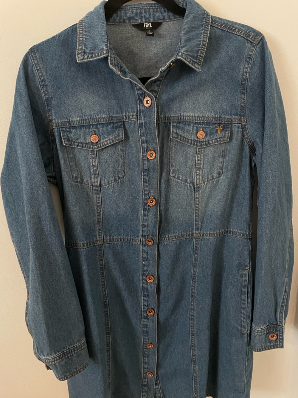 FRYE Denim Button-Front Shirt Dress - Light Wash